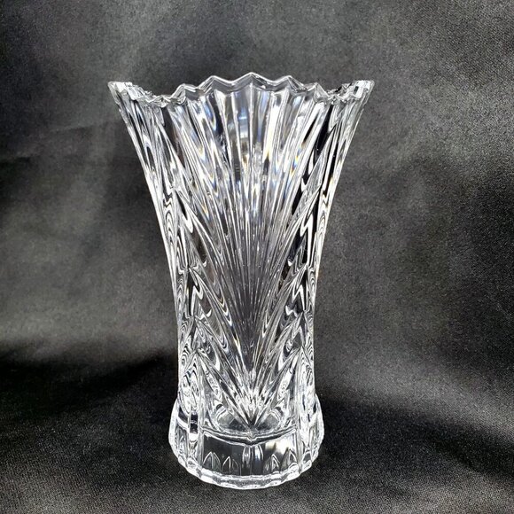 Vintage Mikasa Accent Crystal Bud Vase QQ251/613 Scalloped Fans Arches 4.75" - Picture 1 of 10